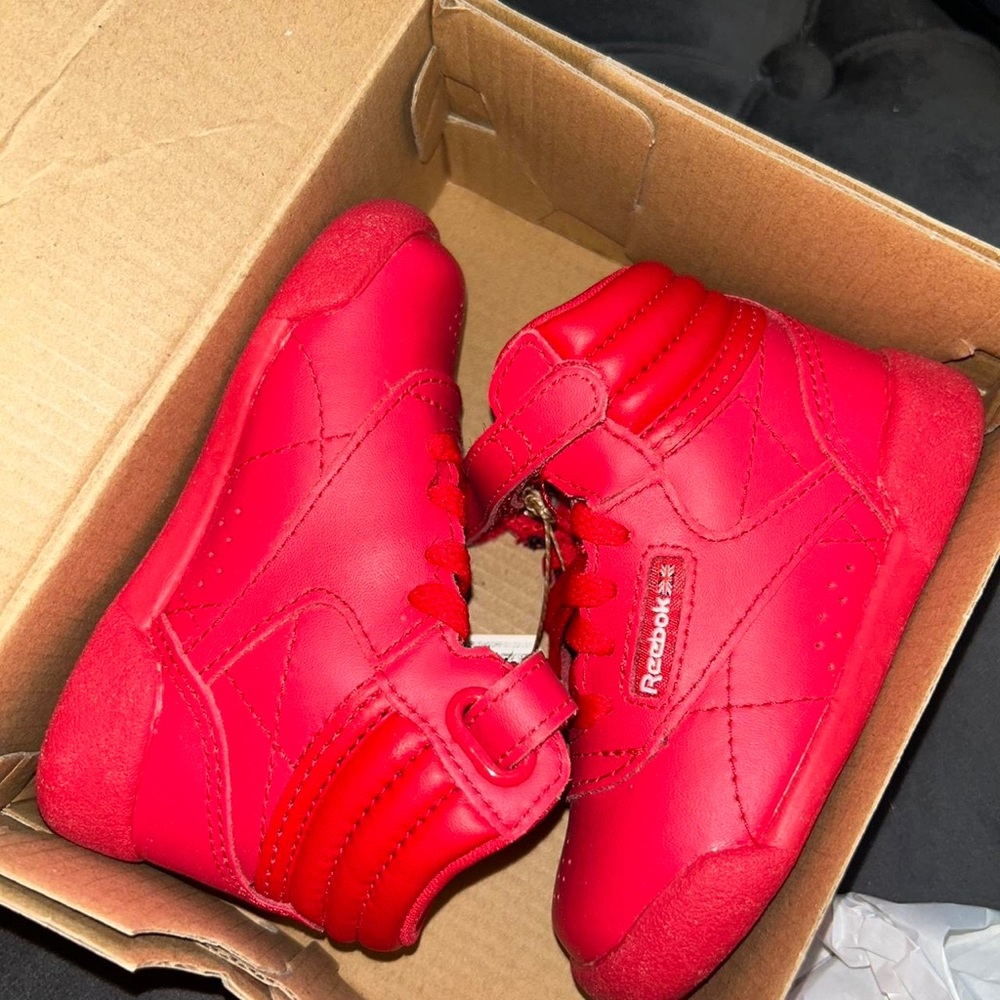 Toddler red Reebok sneakers